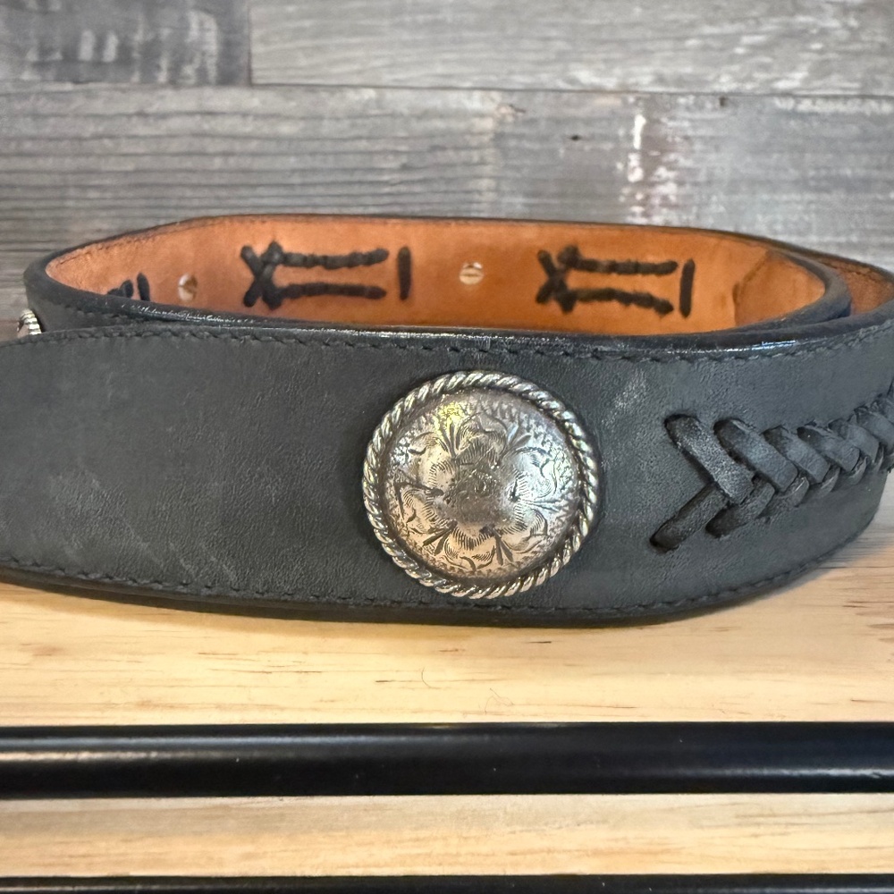 Tony Lama 1043L Vintage Concho Leather Western Belt black size 30
